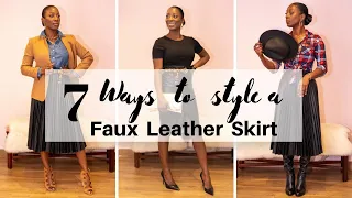 7 Ways to Style a Faux Leather Skirt