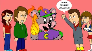 Classic Caillou and Stephanie BURN DOWN Chuck E Cheeses/Grounded