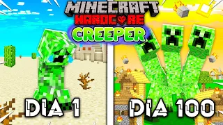 🧨SOBREVIVÍ 100 días SIENDO un CREEPER! en Minecraft HARDCORE #100dias #minecraft