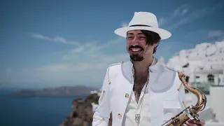 DANIELE VITALE SAX in Santorini video clip Every Breath You Take. Video by Magic Videography