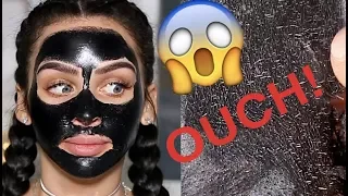 TRYING A PAINFUL BLACKHEAD CLEARING MASK | Carli Bybel