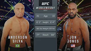 "Prime" Anderson Silva Vs. Jon Jones : UFC 4 Gameplay (Legendary Difficulty) (AI Vs AI) (PS5)