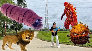 HuyềnCandy | Khủng long bạo chúa đại chiến Godzilla đời thật p122-Dinosaur-Godzilla In Real Life