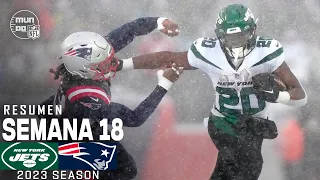 New York Jets vs. New England Patriots | Semana 18 NFL 2023 | NFL Highlights Resumen en español