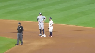Jose Altuve & Aaron Judge...side-by-side at 2nd base...Astros vs. Yankees...5/8/19