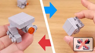How to build LEGO brick micro cube type cannon tankbot transformer mech MOC - Cunnonbot