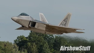 USAF F-22 Raptor Mini-Demo and Heritage Flight - EAA AirVenture Oshkosh 2015