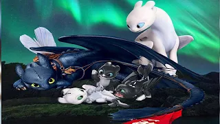 Toothless Family [Light Fury,Night Lights] Max Level 150 Titan Mode - Dragons:Rise of Berk