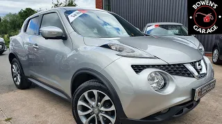 2015 (15) Nissan Juke 1.2 DIG-T Tekna 5Dr in Blade Silver. 2 owners. 37k miles. 5 services. £8850