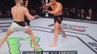 MMA  - Conor McGregor putting them hands on Eddie Alvarez