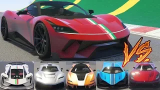 GTA 5 - Top Speed Drag Race (Grotti Furia vs Top 5 Super Cars)