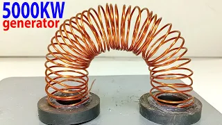 I Make Free Electricity 230V 5000W New Energy From Copper With Magnet Use Dc Motor and Transformer