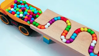 Marble Run Race ☆ HABA Slope & Retro Truck, Garbage Truck Long Version #1