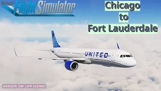 MSFS - Chicago to Fort Lauderdale - United Airlines A321Neo - Full Flight