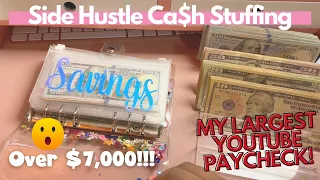 Side Hustle Cash Stuffing| YouTube Paycheck | November 2021|  OhmyfroBudgets