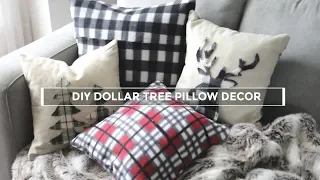 DIY DOLLAR TREE CHRISTMAS PILLOWS - No Sew!