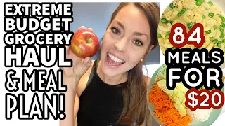 EXTREME BUDGET GROCERY HAUL & MEAL PLAN | 84 Meals For $20 | Vegan On A Budget 🌱