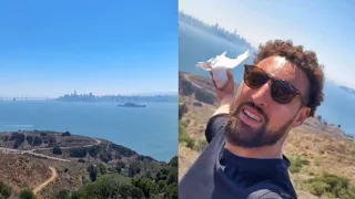 Klay Thompson Was Flexing The Beauty Of Golden Gate Bridge After Reaching The Top Of Mountain.