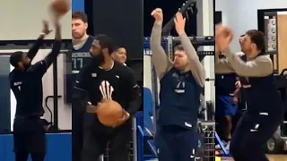 Kyrie Irving, Luka Dončić And PJ Washington Shooting Contest Before Game 3 Against Clippers