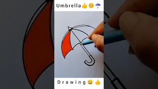 How to draw Umbrella ☂️| Easy umbrella drawing for beginners#shorts