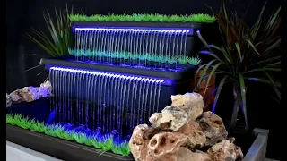 How to make Beautiful Waterfall Fountain with LED light / DIY