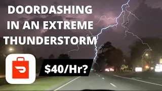 Doordashing In An Extreme THUNDERSTORM - How Much Did We Make? + (Uber Eats, Instacart)