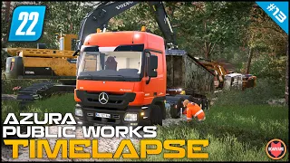 🚧 Mercedes Truck Stuck In The Mud + Building A Dirt Ramp ⭐ FS22 Azura Public Works Timelapse