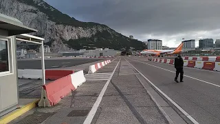 Gibraltar airport runway crossing, Feb 19 2020