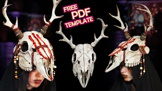 How to Make a Deer Skull Mask out of EVA Foam - Free Templates - Wendigo Cosplay Ritual Mask