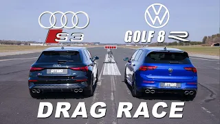 VW Golf 8R vs. Audi S3 | DRAG RACE | Daniel Abt