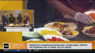 Owners of Ghanaian restaurant "Accra Girls" make Jollof Wraps on the Mix!