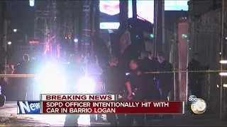 Officer intentionally hit with car in Barrio Logan