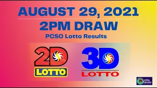 WATCH: PCSO 2 PM Lotto Draw, August 29, 2021