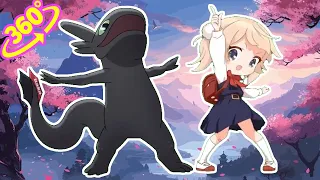 Toothless Dancing Vs Anime Toothless Dance But It's 360 degree video VR