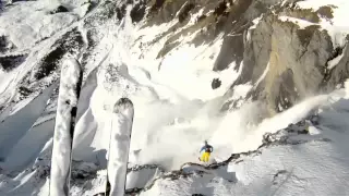 Avalanche Cliff Ski Jump - Go Pro POV