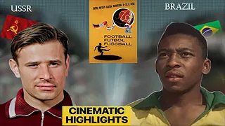 World cup 1958 : Brazil 2 x 0 USSR ( in colour) First round