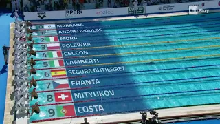 THOMAS CECCON European  Swimming  Championship  Roma 2022    50 backstroke heat