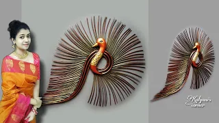 LED Metal look Peacock wall hanging craft idea | wall decoration ideas