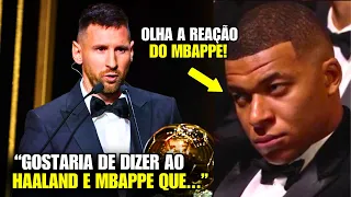 🚨 EITA! Olha o que o MESSI FALOU PRO HAALAND E MBAPPE APÓS GANHAR A BOLA DE OURO HOJE!