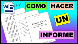 CÓMO HACER UN INFORME EN WORD ✅ REDACTAR UN INFORME CORRECTAMENTE📑 EN 5 MINUTOS✨