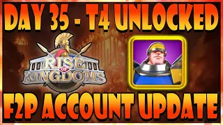 Day 35 - Unlocking T4 Infantry (3.8m power) - F2P Update in Rise of Kingdoms