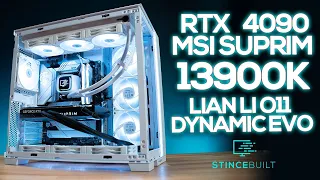 White Lian Li O11 Dynamic Evo w/ MSI Suprim 4090 + i9-13900k