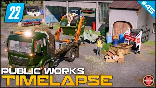 🚧 Removing Waste From Yard & Stacking Up Wrecked Cars ⭐ FS22 City Public Works Timelapse