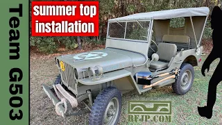 G503 Summer Soft Top Installation on a Willys MB or Ford GPW, G503 jeep