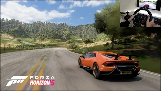 Let's Go Driving in Forza Horizon 5 | Tuned Lamborghini Huracán Performante | 4K Logitech G29