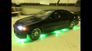 Betico's custom FAST AND THE FURIOUS 1995 Honda Civic diecast model with working lights