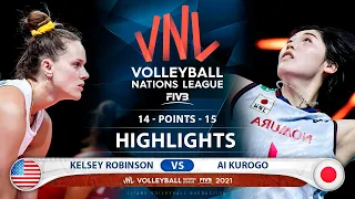 Kelsey Robinson vs Ai Kurogo | USA vs Japan | VNL 2021 (HD)