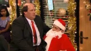 The Office - Christmas episode bloopers - FUNNY! (Steve Carell as Santa :-)