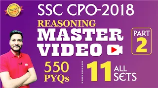 SSC CPO 2023 || SSC CPO 2018 Reasoning All Sets Previous Year Questions with Best Solutions