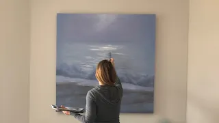 Painting a large atmospheric seascape in oils